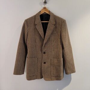 Wool Brown Plaid Blazer S